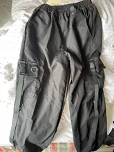 Las mujeres pantalones de carga 2021 pantalones Harem moda Punk bolsillos pantalón Jogger con cadena Harajuku elásticos alta cintura moda de calle