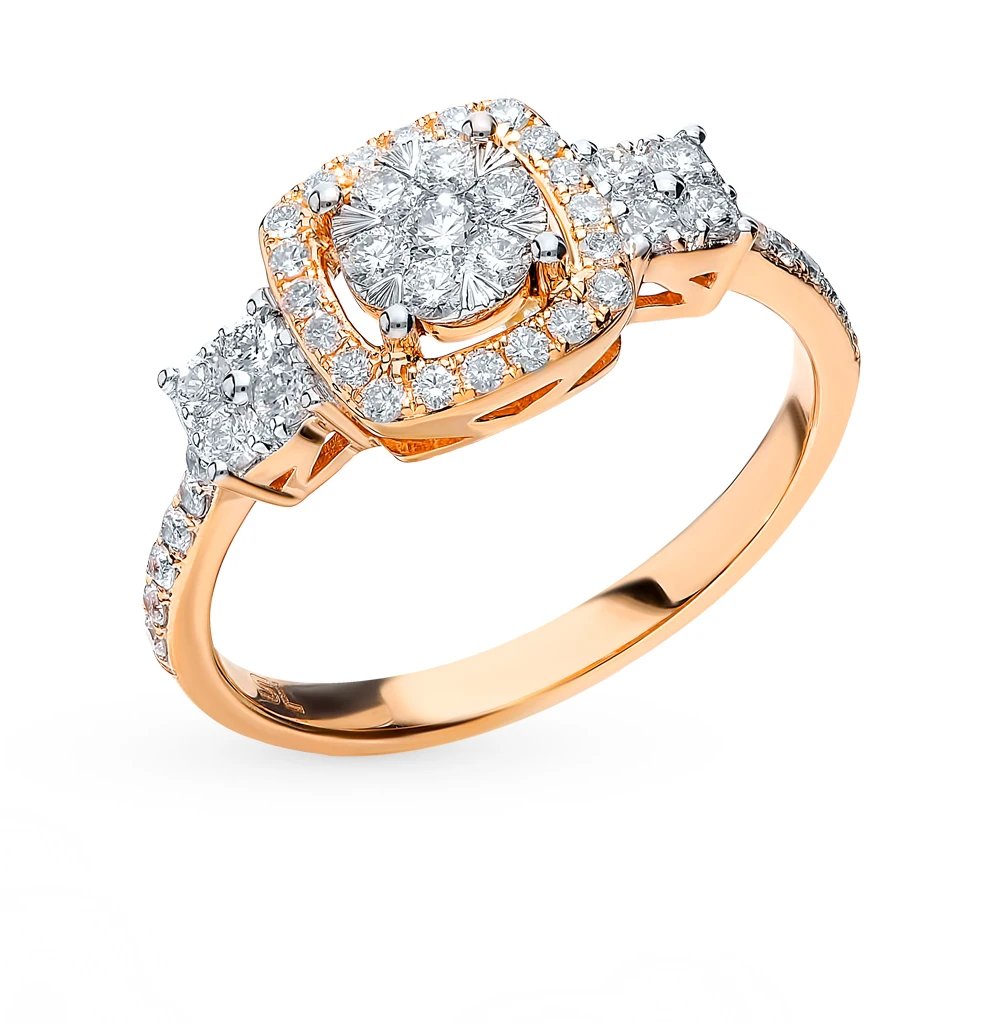 Золотое кольцо с бриллиантами SUNLIGHT проба 585