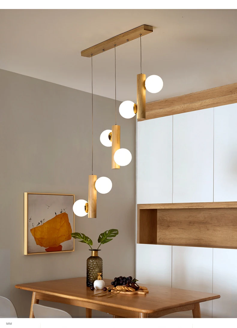 entryway chandelier Modern Wooden Chandelier For Dining Room Kitchen Home Decor Edison E27 Ceiling Hanging Lamp Bedroom Bedside Lighting Fixtures rustic chandeliers