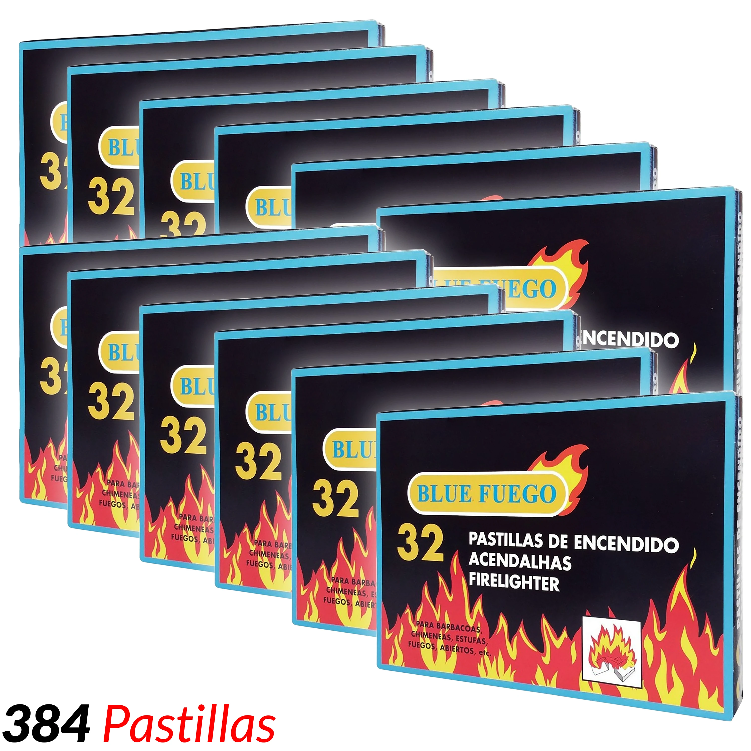 32 a 384 Pastillas de Encendido BLUE FUEGO para Barbacoas