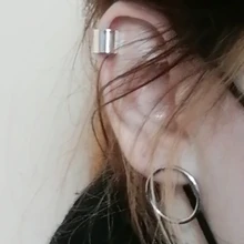 Simple creativo piercing oreja esposas Punk de acero inoxidable de Color oro y plata pendientes de Clip pendientes largos aretes pendientes mujeres hombres pendientes Hip Hop Brincos