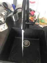 Quyanre-grúa filtrada para cocina, grifo con filtro de agua de rotación 360, mezclador de fregadero de tres vías, color negro mate