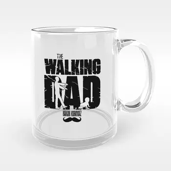 

Personalized The Walking Dad Design Glass Mug Cup-1