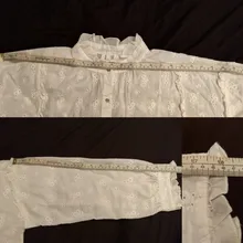 Shirt Blouse Embroidery Beige Collar Ruffles Japanese-Style Boutique Hollow-Out Cotton