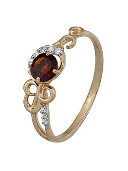 

Classic gold ring with Garnet (size 16.5)