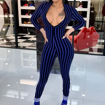 

Sexy Onesie Pajamas Short Jumpsuit Sleepwear Long Romper Bodycon Adult Women Striped Print Bodysuit Sexy Lingerie Underwear