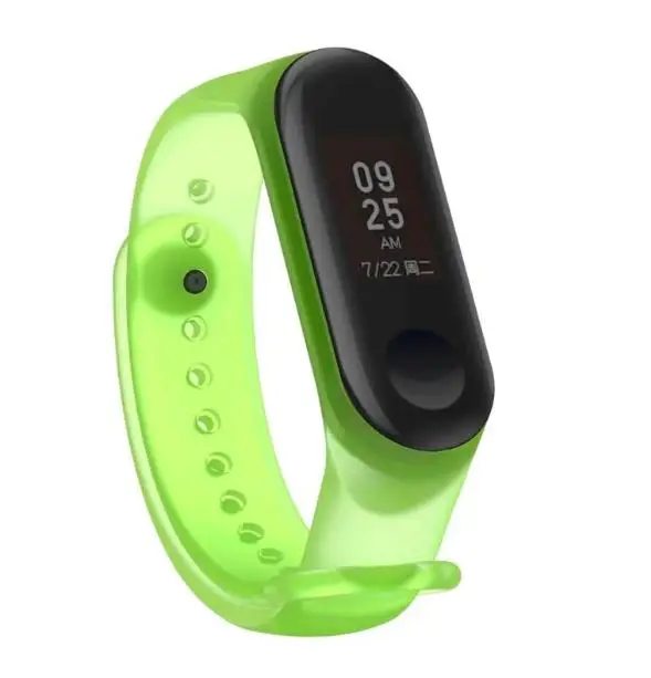 Ремешок для Mi Band 3/4 transparent silicone loop зеленый|Ремешки часов| |