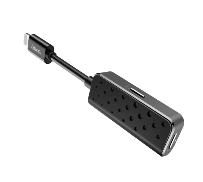 Адаптер Hoco LS12 Dual lightning digital audio converter(Черный