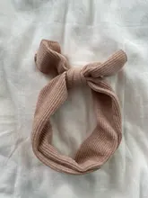 Accesorios para bebé niña, turbante sólido con nudo, diademas con lazo, diadema de punto de conejo, regalo al por mayor, 2019