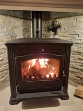 Wood Burner Stove-Fan Fireplace Heat-Powered 4-Blade Log Heat-Distribution Black Home