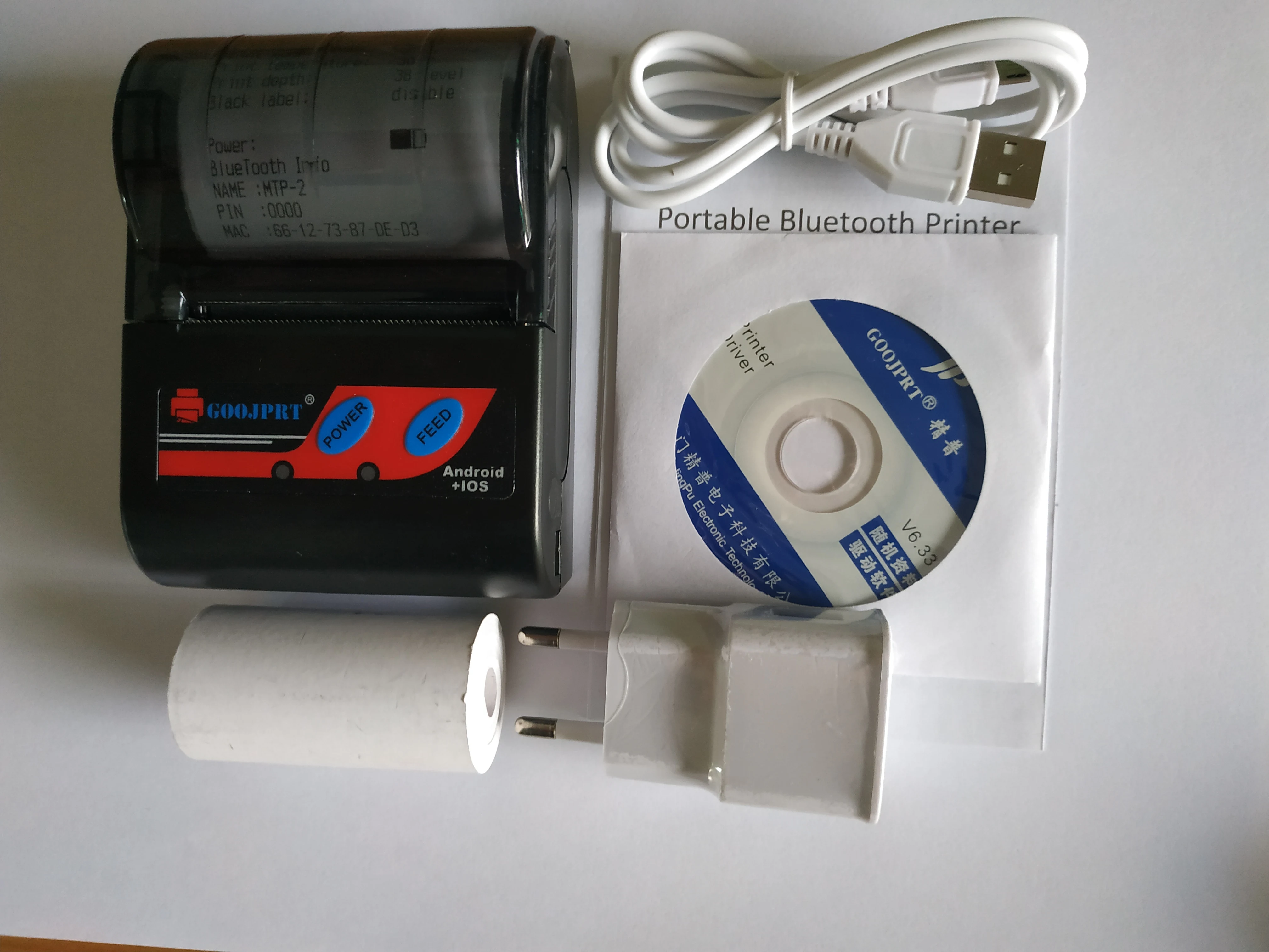 GOOJPRT 58 мм Bluetooth Термальный чековый принтер для Android iOS телефон Windows POS Принтеры