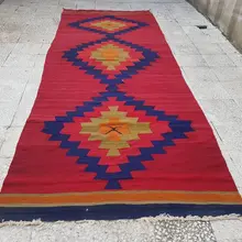 Алмазный Узор фойе Размер турецкий ковер килим бегун 4'6'' X 11'10''