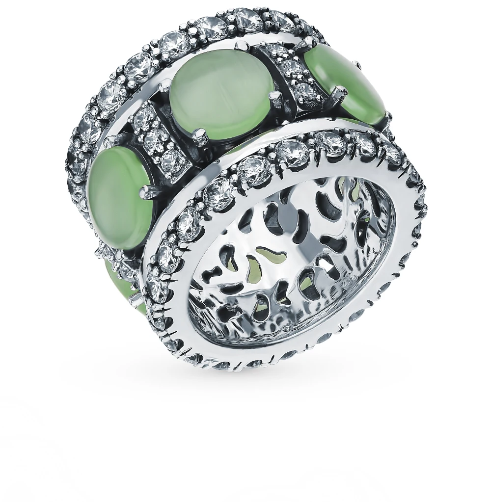 Серебряное кольцо с фианитами SUNLIGHT проба 925