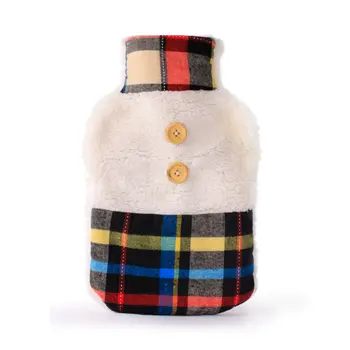 

BIGGHOME Claret Red Plaid Hot Water Bottle