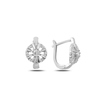 

KUTAYDAN Zircon Cubic Zirconia J Earrings 925 Sterling Silver