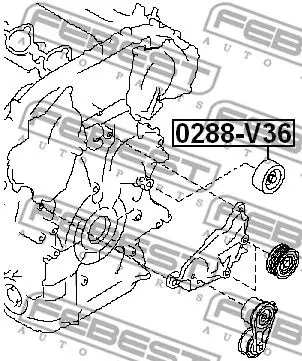 Ролик ремня приводного NISSAN/INFINITI VQ35HR FEBEST 0288V36