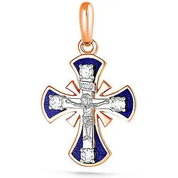 

Kabarovsky cross with 4 diamonds in red gold