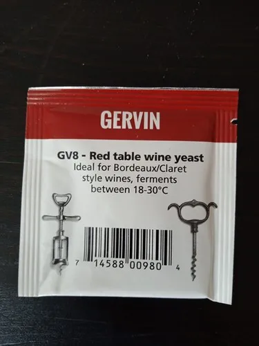 Wine yeast Gervin &quotred table wine gv8&quot 5g | Дом и сад