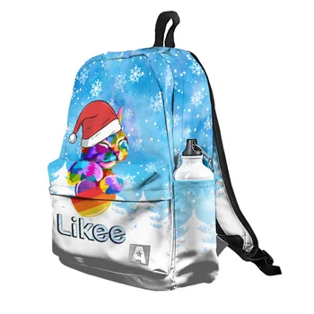 

Рюкзак 3D с принтом Новогодний LIKEE для мальчиков и девочек, для работы в школе, для путешествий с ноутбуком, водонепроницаемый