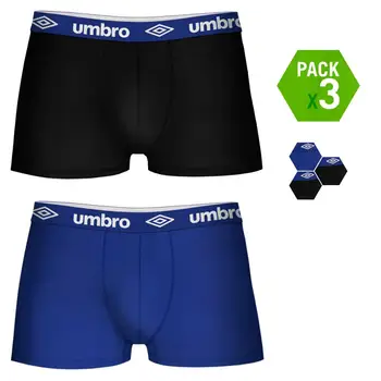 

UMBRO Boxers type boxer pack 3 units in color black and dark blue for men