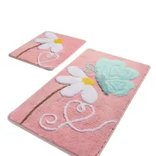 Коврики для ванной нескользящие Противоскользящие коврики Нескользящие противоскользящие розовые 2'Li набор 60X100 см-50X60 см