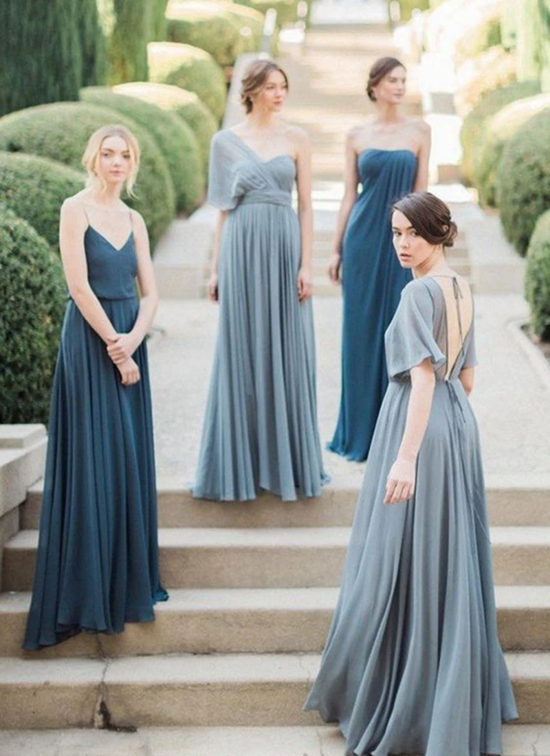 Annabelle Doble Tirantes Gasa Vestidos De Dama De Honor Crepúsculo