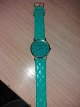 Reloj de pulsera sencillo para mujer, de cuarzo, de cuero de imitación, Geneva, elegante