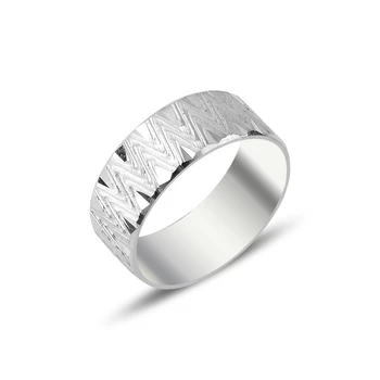 

Silver 925 Sterling Pattern Wedding Ring