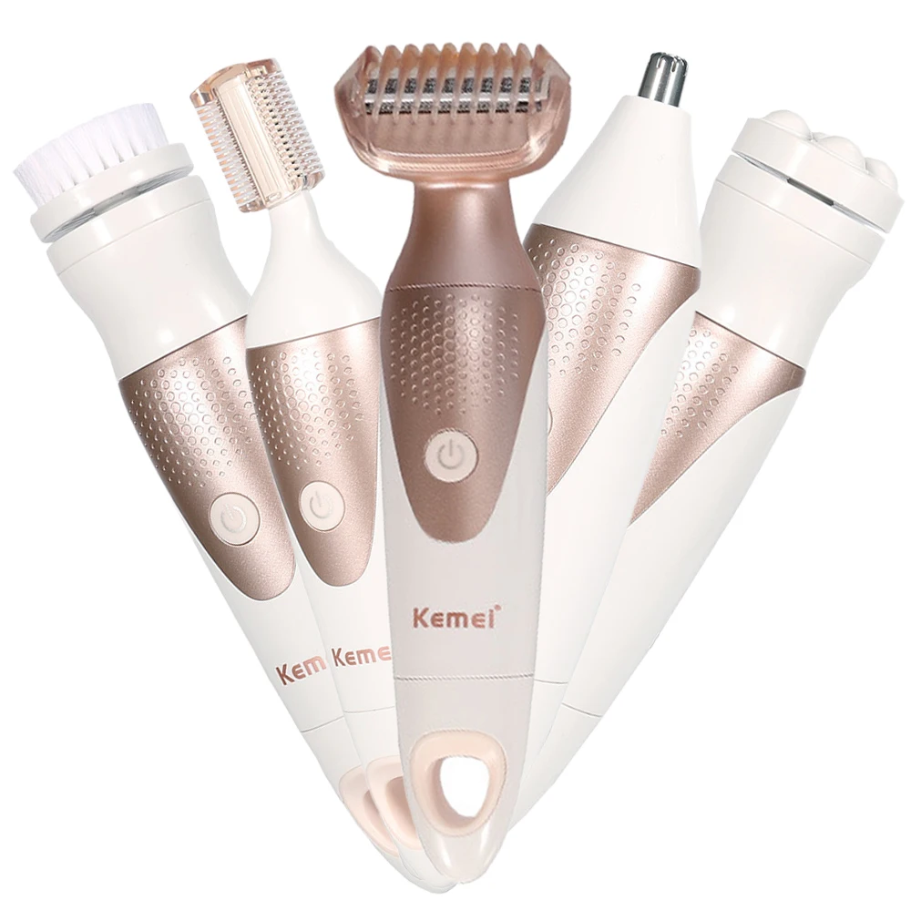 5 In 1 Women Epilator Electric Hair Removal Machine Female Shaver Remover Lady Shaving Trimmer Bikini Legs Body Depilatory | Бытовая