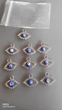 5 uds. Amuleto de ojo malvado pulsera de diamantes de imitación DIY cristal medallón de memoria viva accesorios pendientes COLLAR COLGANTE hallazgos