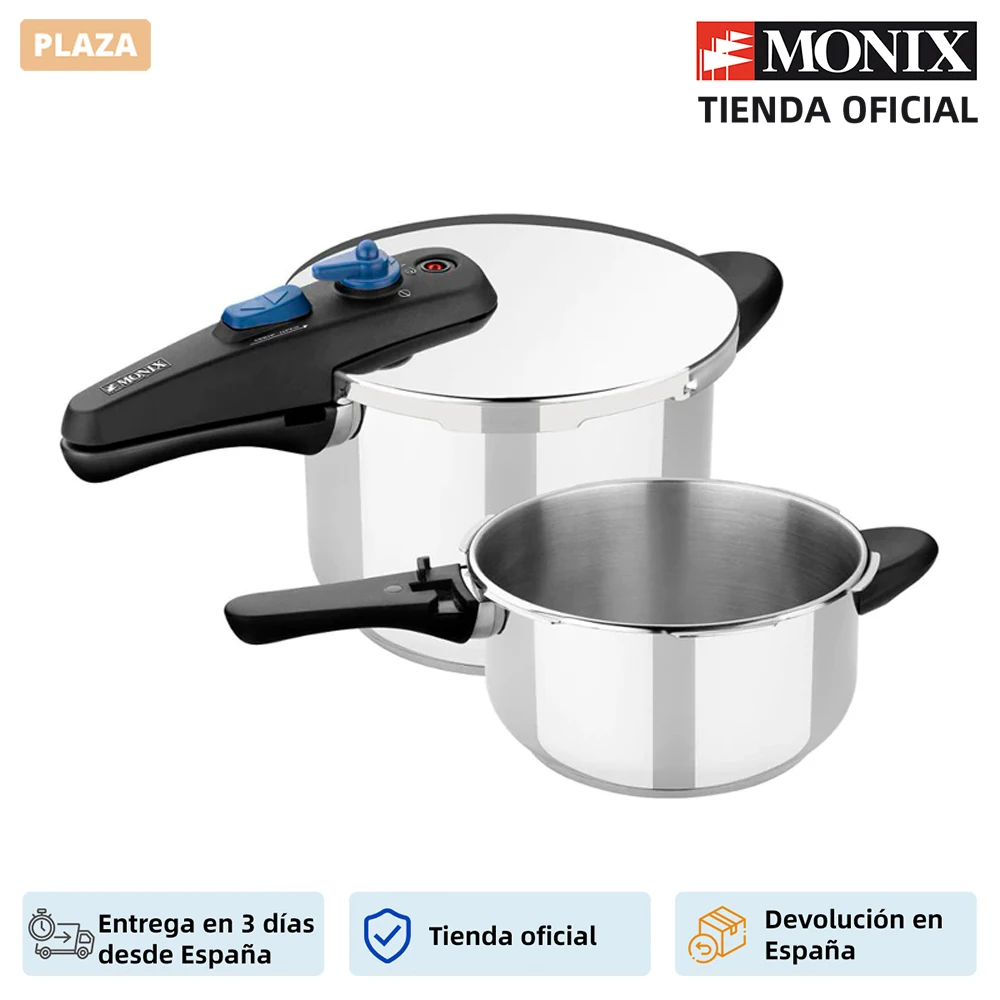 Monix Quick-set Duo скороварка 4 + 6 литров 18/10 из нержавеющей стали для кухонь газовая