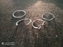 Nueva moda de lujo 4 unids/set estilo coreano anillos Simple Joker de Metal anillo de dedo plateado ajustable para el regalo de las mujeres, anillo de