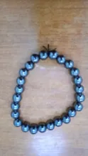 Pulsera magnética elástica de cuentas sencillas, brazalete de cuentas negras, joyería de salud