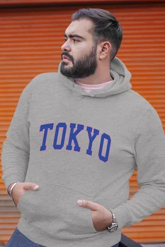 

Angemiel Wear Blue Color Tokyo Gray Men 'S Hooded Sweatshirt