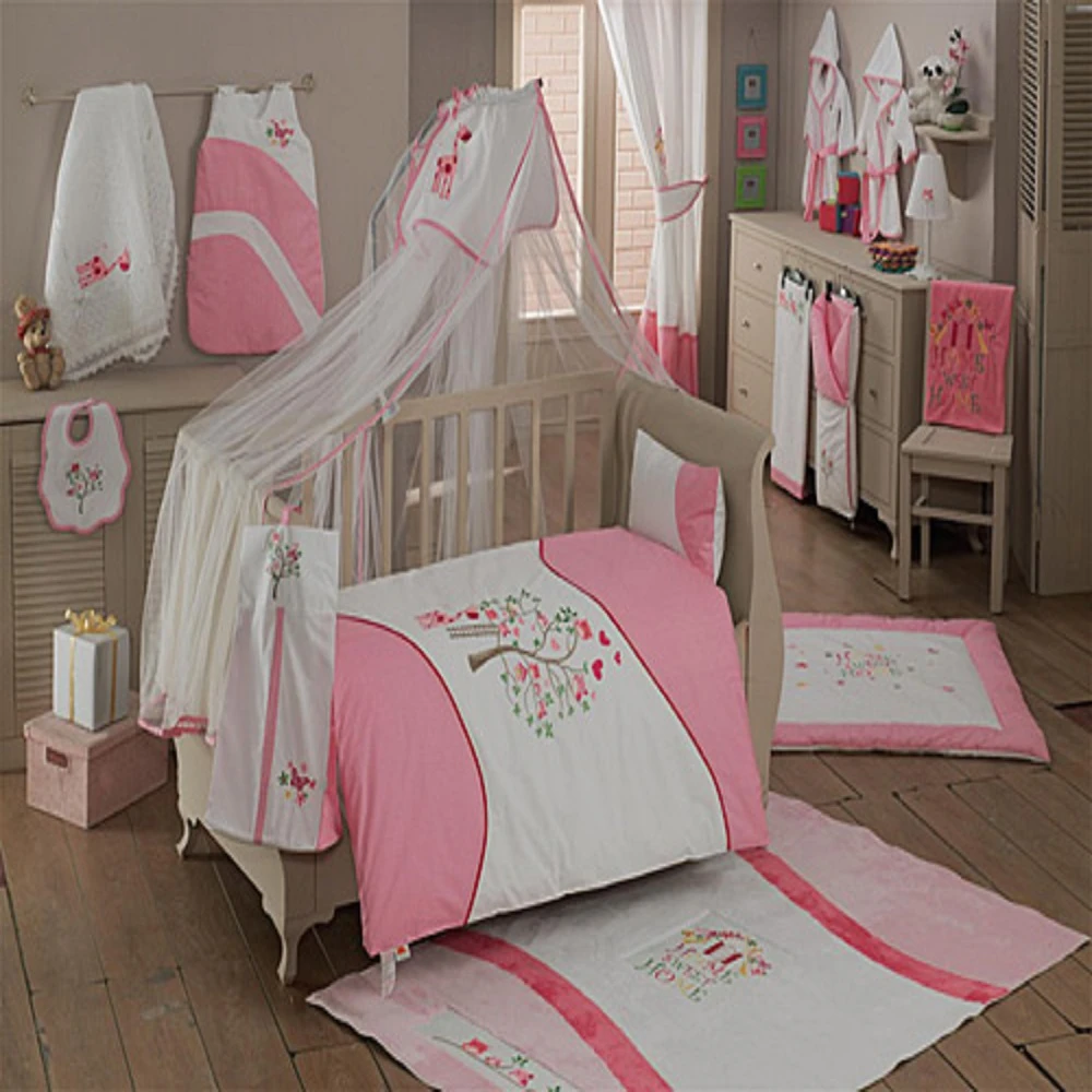pink cot bed duvet set