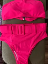 Cintura alta Bikini 2021 negro Sexy traje de baño mujeres traje de baño de la pierna conjunto de Bikinis Bandeau natación para baño traje de baño trajes de baño