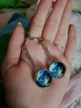 Llavero luminoso con bola de cristal de doble cara, sistema Solar que brilla en la oscuridad, para llaveros de galaxia, nebulosa, Luna, tierra, sol