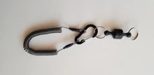 Booms Fishing-soporte de red con Clip de liberación magnética, MRC, herramienta de pesca, cordón en espiral, 1,5 m, negro