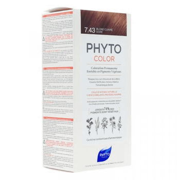 

Phyto Permanent Hair Color Treatment (New) - 7.43- Copper Golden Blonde Shipping with Fedex