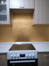 Self-Adhesive Wallpaper Anti-Fouling Aluminum-Foil Kitchen Backsplash Cabinet Oil-Proof