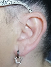 Pendientes de aro de Plata de Ley 925 para mujer, colgante de estrella hueco de circón Simple, joyería para mujer, regalos de fiesta, S-E786