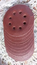 Discos de lijado de forma redonda, hoja de lija, papel de lija, 8 agujeros, 60-125, 5 pulgadas, 1200mm, 10 Uds.