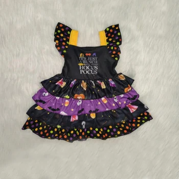 

Summer 0-16 Year Baby Girl Dress Hocus Pocus Party Twirl Girls Tutu Dresses Toddler Boutique Kids Clothes vestido corto