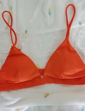 Bikini unicolor de 9 colores para mujer, traje de baño Push Up de cintura baja con cuello Halter de dos piezas, ropa de baño para mujer 2021