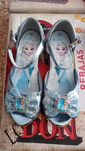 Sandalias de Frozen para niñas, zapatos para fiesta de baile, sandalias de princesas de niñas, zapatos de tacón alto brillantes
