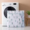 6 Sizes Polyester Mesh Wash Laundry Bag For Clothes Underwear Household Protected Lingerie Bra Washing Bag Cactus Printing Bags 5
