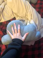 Almohada en forma de nube blanca y gris, cojín de peluche relleno, ropa de cama, habitación de bebé, decoración del hogar, regalo de cumpleaños de niña