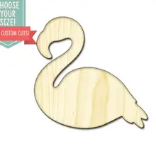 Фламинго вырезанный по дереву-на заказ Выберите свой размер-лазерная резка Деревянные Художественные товары для рукоделия Настенный декор свадебный детский DCS0544