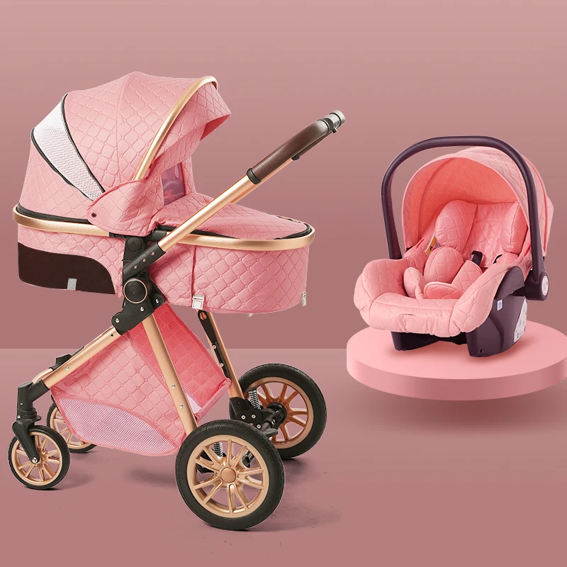 Source Baby Stroller Portable Travel Baby Carriage Prams Infant Trolley  Suitable For travelling/Baby Carriage Model 3 in 1 Pink Space B on  m.