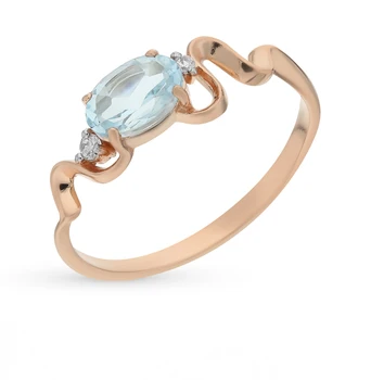 

Gold ring with Topaz and cubic zirconia sunlight sample 585 test